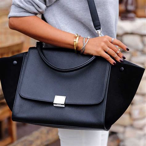 celine trapeze bag white|Celine shopper bag.